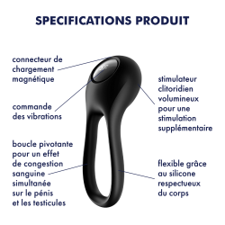 Satisfyer Anneau pénien vibrant Majestic Duo Satisfyer